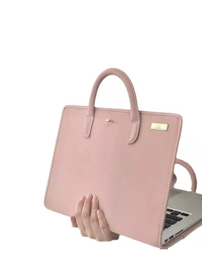 Arabest Pink Laptop Bag PU Laptop Protective Case for for Macbook, Lenovo, Xiaomi, Huawei, Suitable for 14 Inches - Image 4